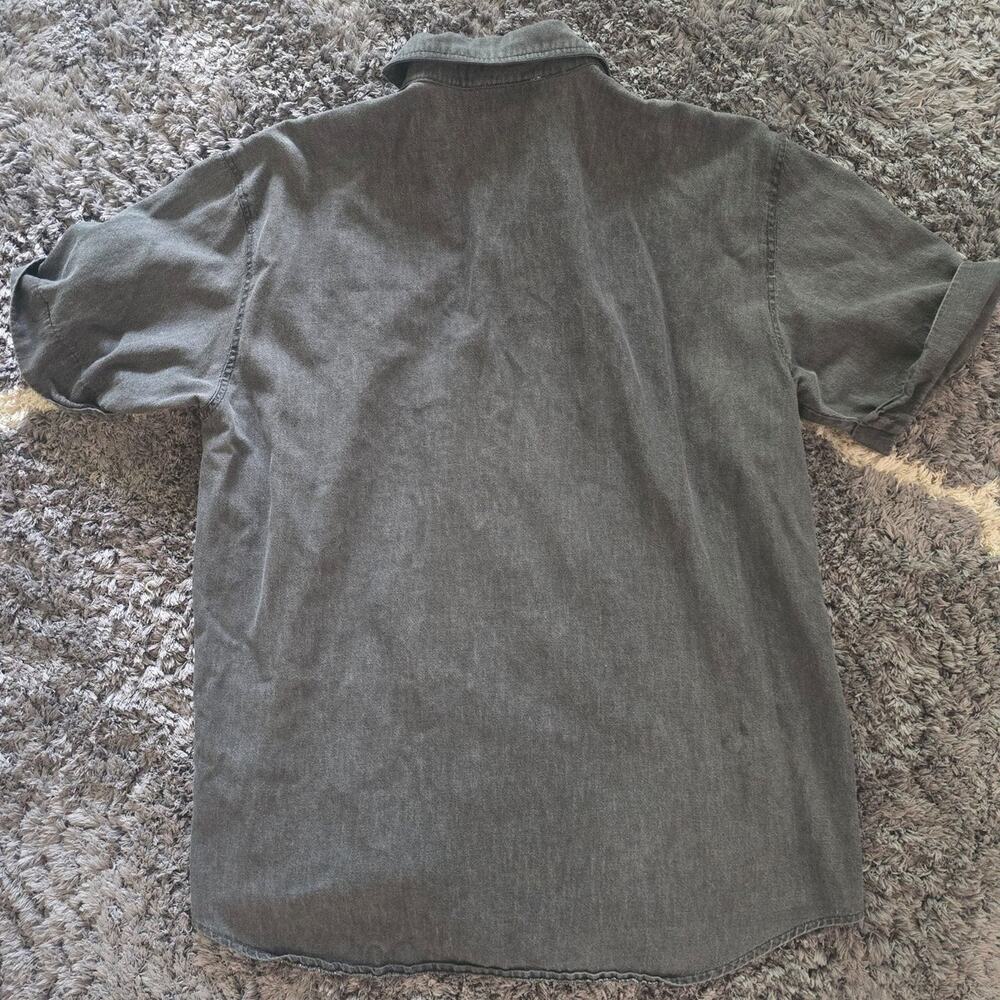 Guido Pasquali Milano black embellished denim button down shirt NO TAG/M! - Picture 2 of 6